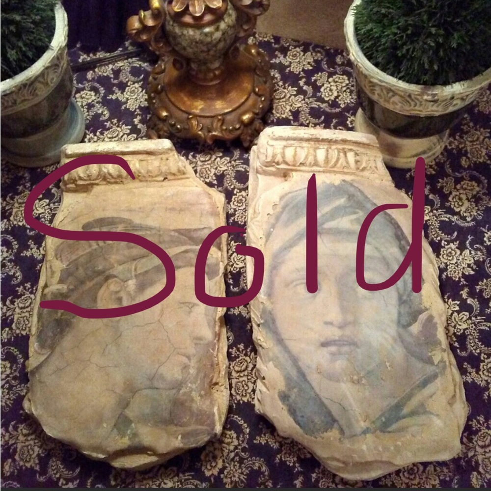SOLD 2 Beautiful Hand Made Stone Plaques